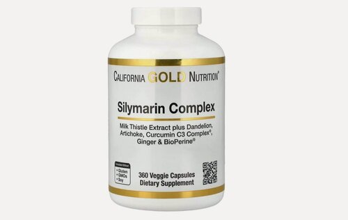 Изображение товара Силимарин, California Gold Nutrition Silymarin Complex, 360 капсул, для печени, для сердца и сосудов