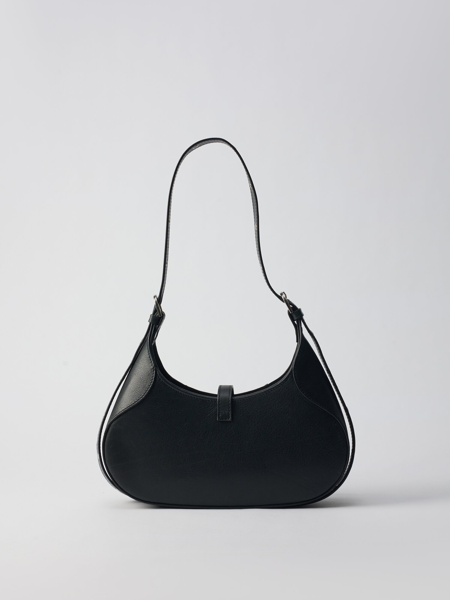 Сумка хобо Afina, фактура гладкая, черный — фото 1