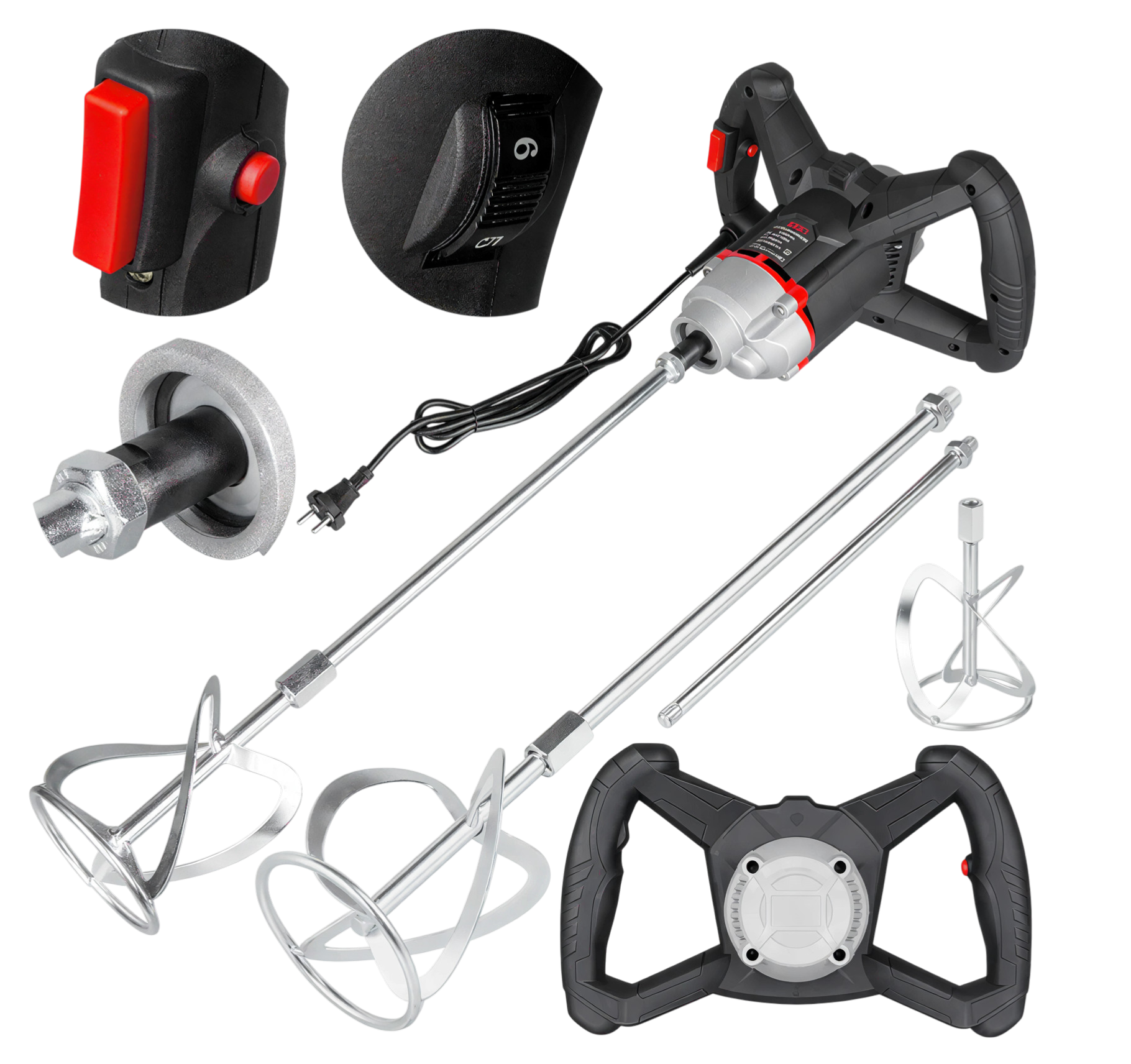 Строительный миксер RIKORD R77761, 1400 Вт, 600 мм, 0-1300 об/мин