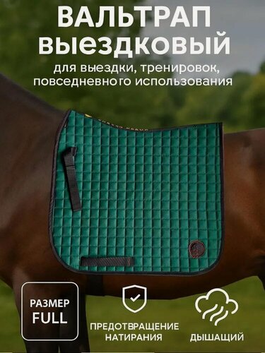 Изображение товара Вальтрап для лошади выездковый Shkura-Dekor зеленый, тканевый
