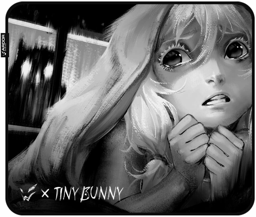 Коврик ARDOR GAMING Tiny Bunny Olya (M), 350 мм x 300 мм x 4 мм, черный