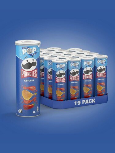 Изображение товара Картофельные чипсы Pringles, со вкусом Кетчупа, 165 гр, 19 шт