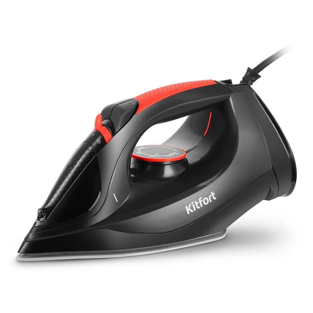 Утюг для одежды КТ-2620, 2400Вт, черный/красный
