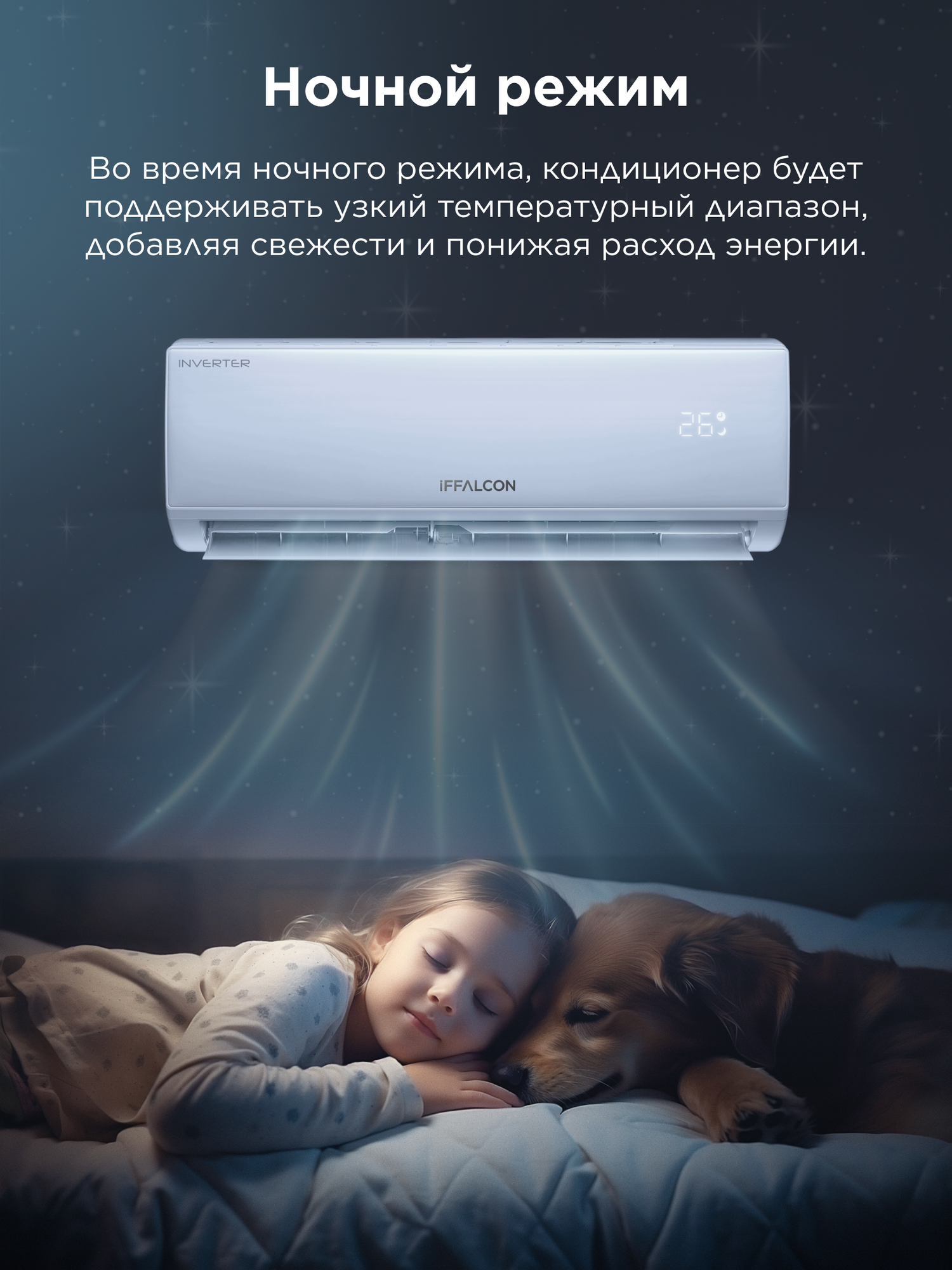 Инверторная сплит-система iFFALCON IF-CLTB12INV комплект, Wi-Fi, 12000 BTU, площадь помещения 35 м² — фото 3