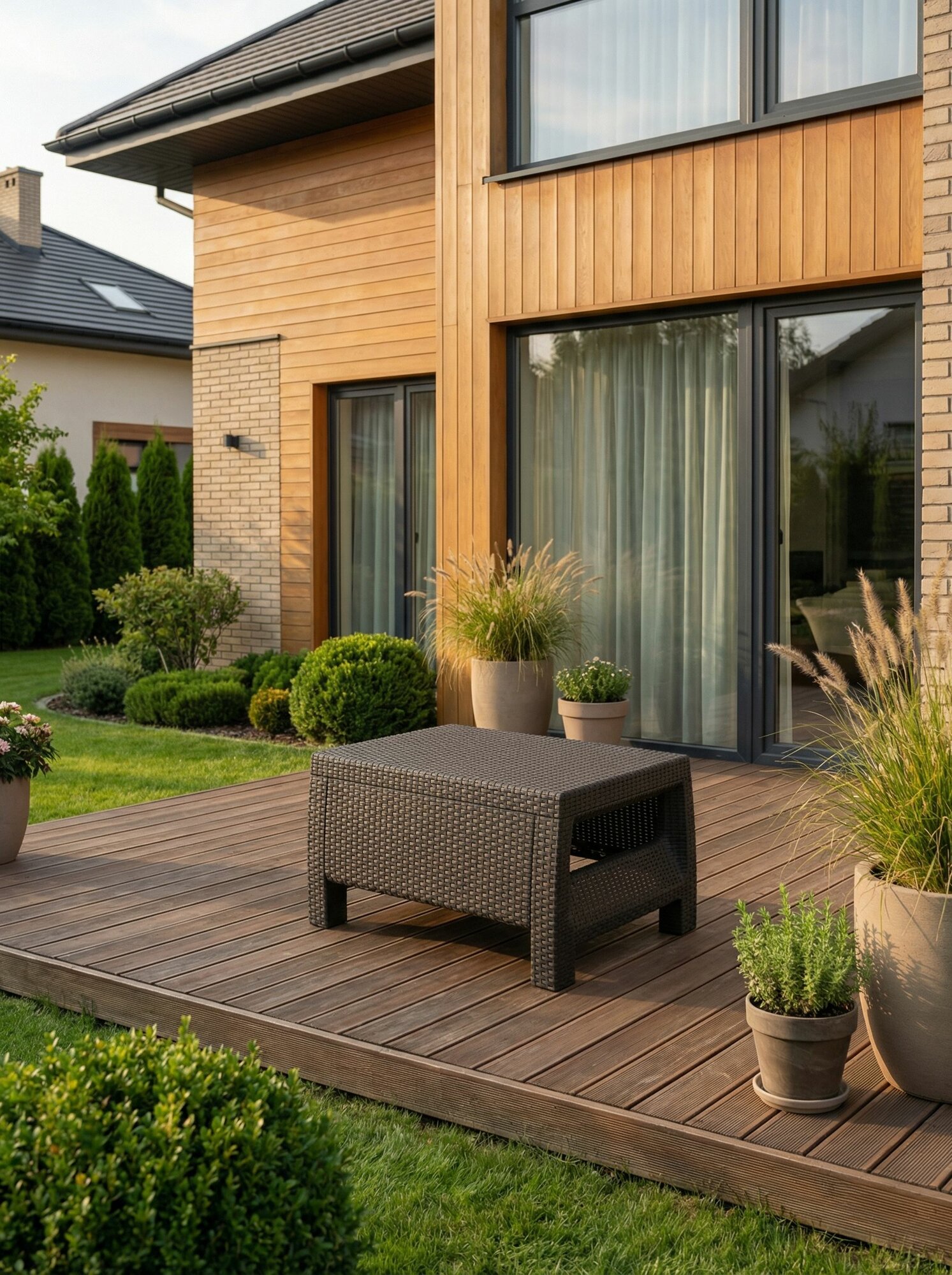 Садовый стол Ротанг-плюс, 76,5x57x42 см, мокко М8841