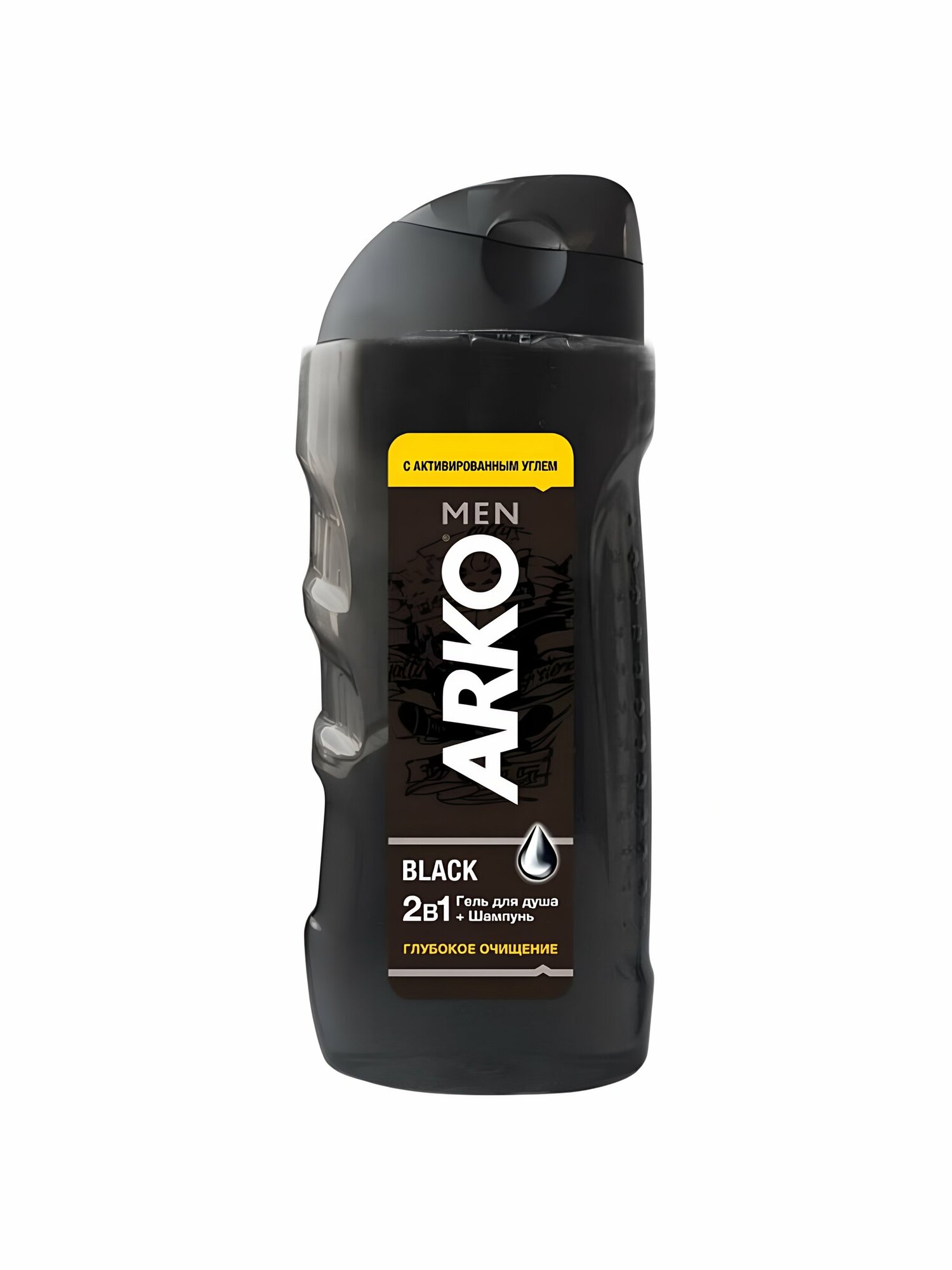 Гель для душа и шампунь Arko Men Black 2в1 для мужчин, с активированным углем, 260 мл