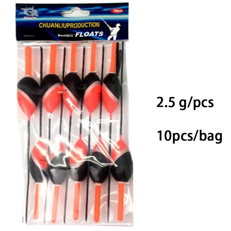 Поплавки для рыбалки 10 шт, 2.5G FAT RED
