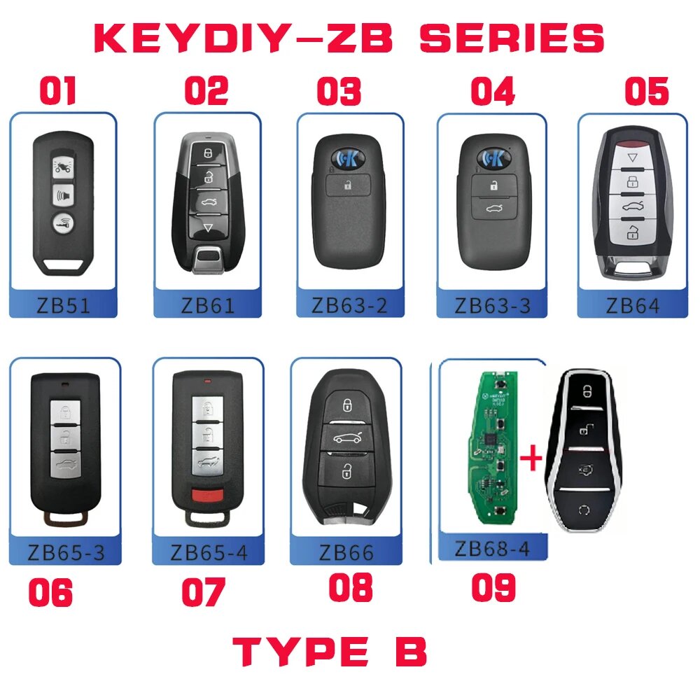 Универсальный смарт-ключ KEYDIY KD серии ZB, оригинальный пульт-брелок KD ZB45 ZB46 ZB50 07, TYPE B