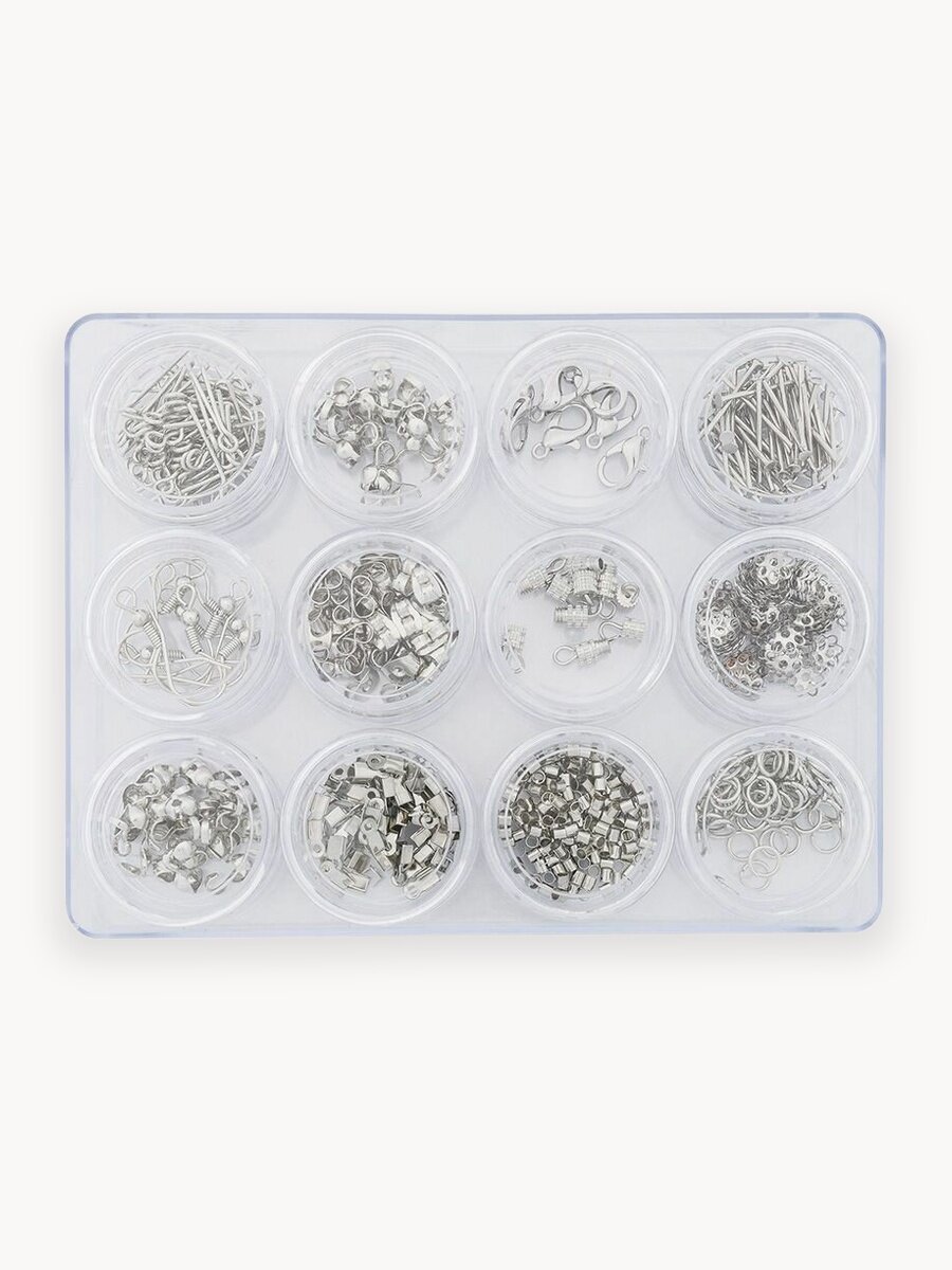 Фурнитура для бижутерии набор, металл, цвет серебро, Astra&Craft