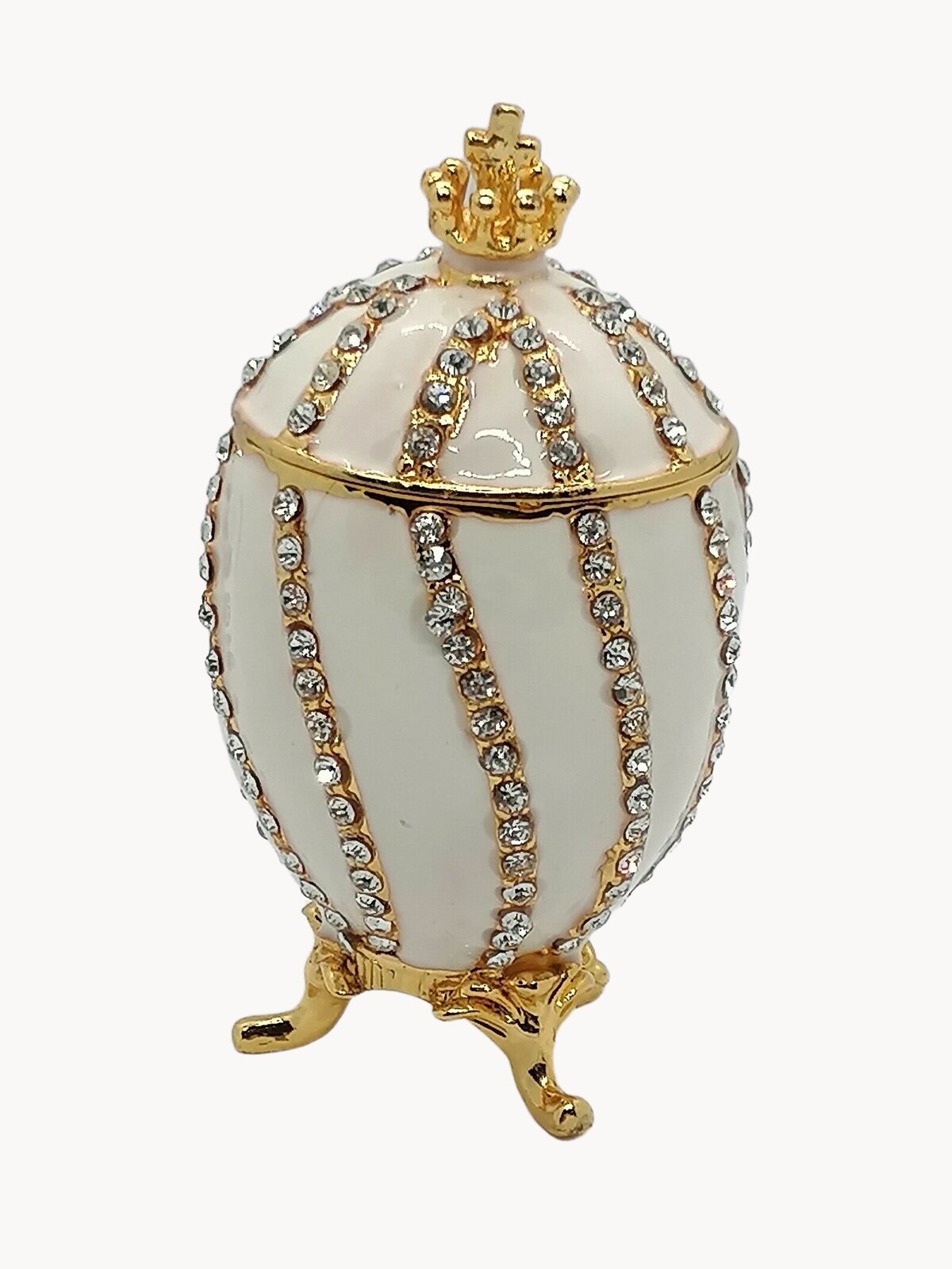 Яйцо Фаберже витое, малое, белое