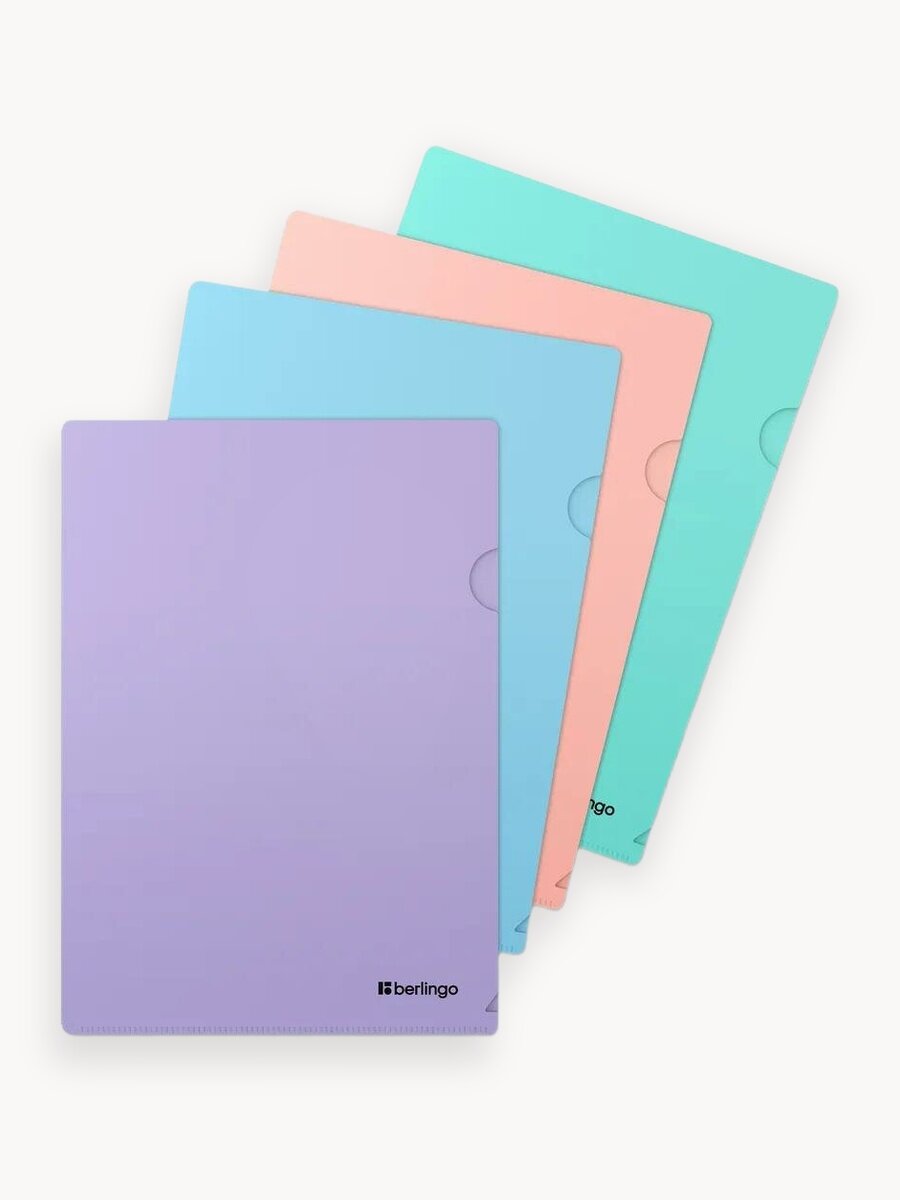 Папка уголок для документов Berlingo "Instinct" А4, набор 4 штуки