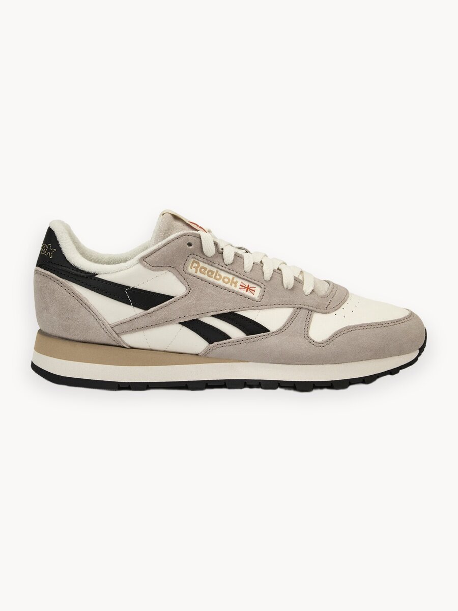 Кроссовки Reebok Classic Leather, размер 11,5 US, молочный/серый/коричневый