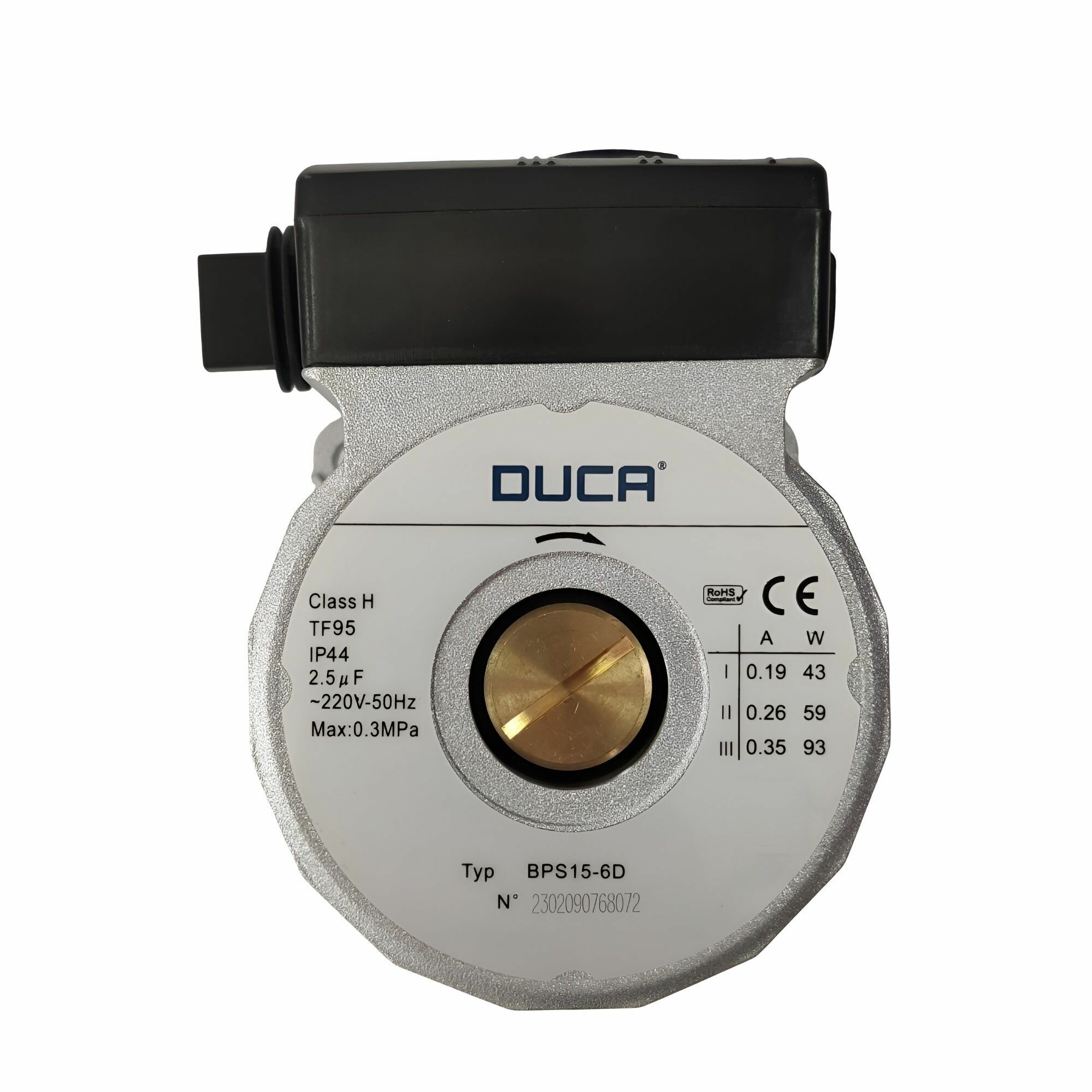 Циркуляционный насос (голова) DUCA BPS15-6D 93W (узкий ротор, по часовой) Турция (аналог Wilo) арт: СР.024