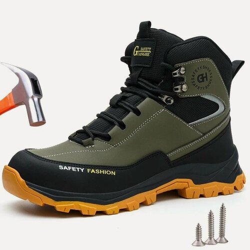 Изображение товара Мужские Рабочие ботинки со стальным носком Защитные Обувь с защитой от проколов, EU:45