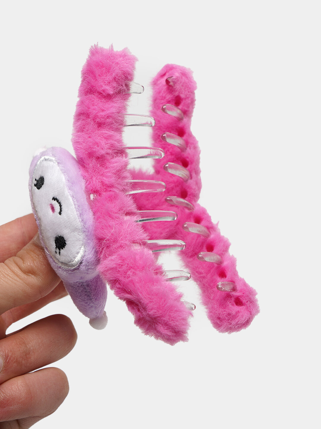 Заколка-краб для волос пушистый с мульт героями, для девочек, 11 см — фото 1