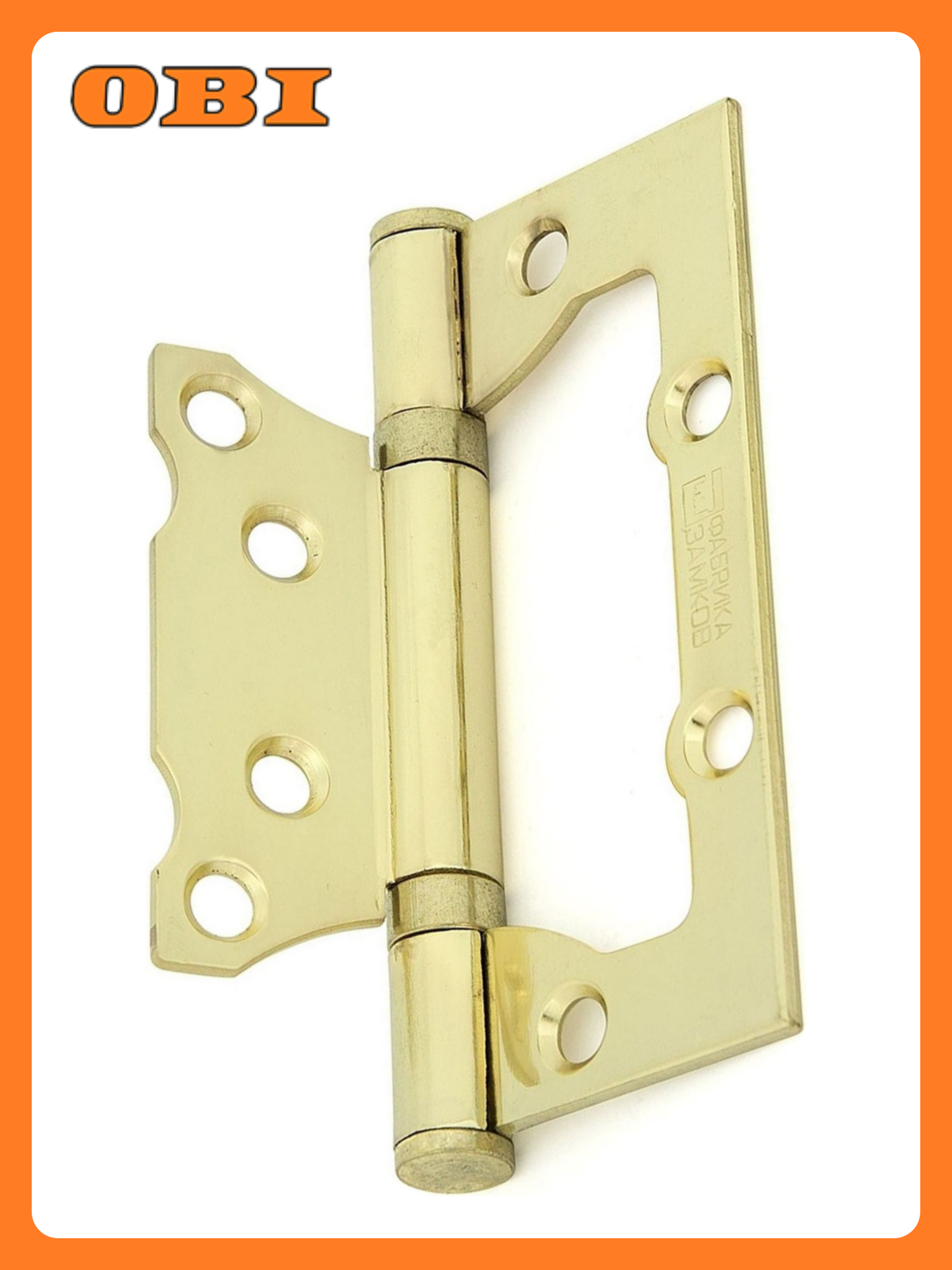 Дверная петля универсальная накладная фабрика замков 100х75 мм латунь