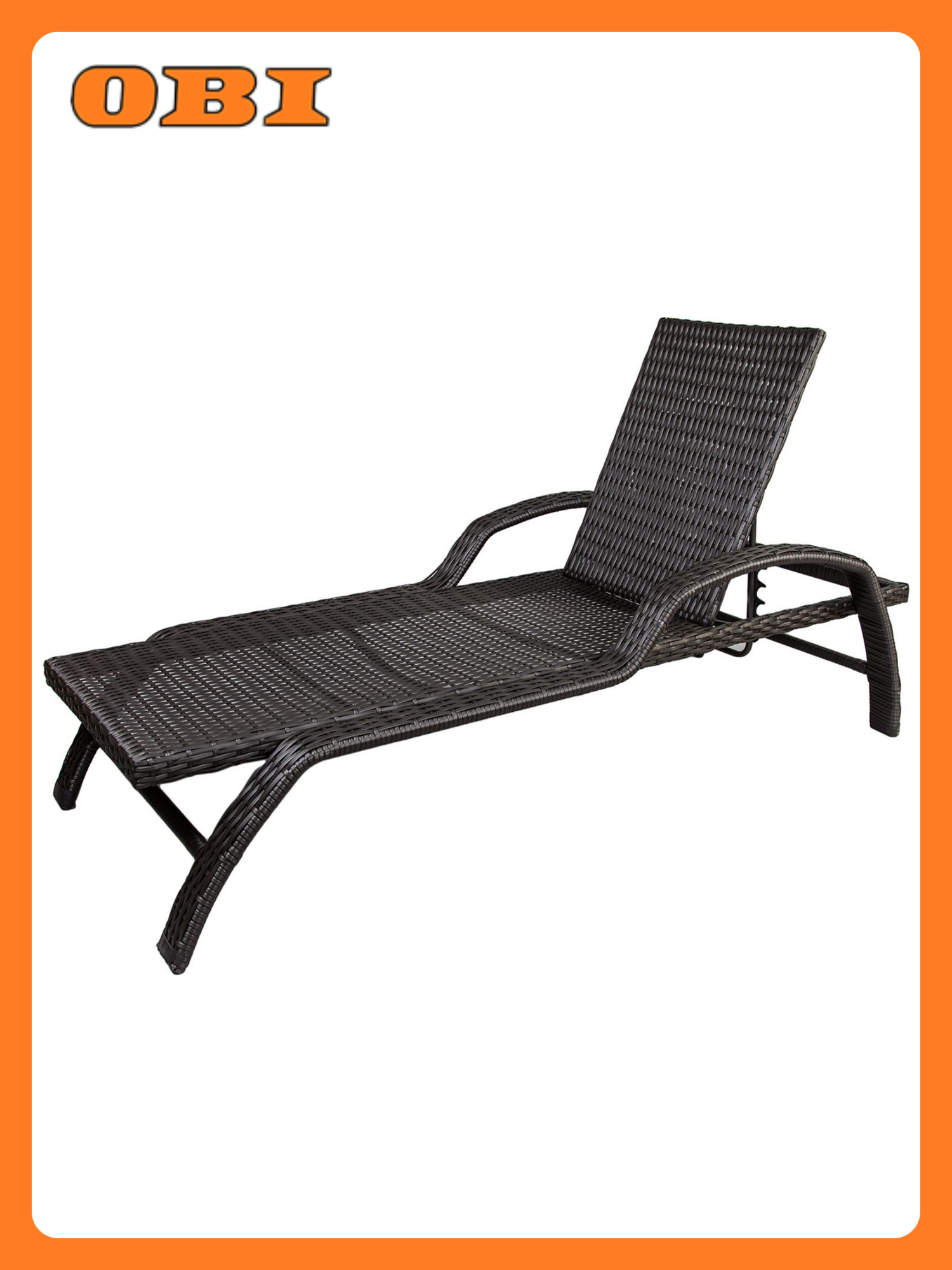 Шезлонг Оскар искусственный ротанг коричневый 196х77х54 см