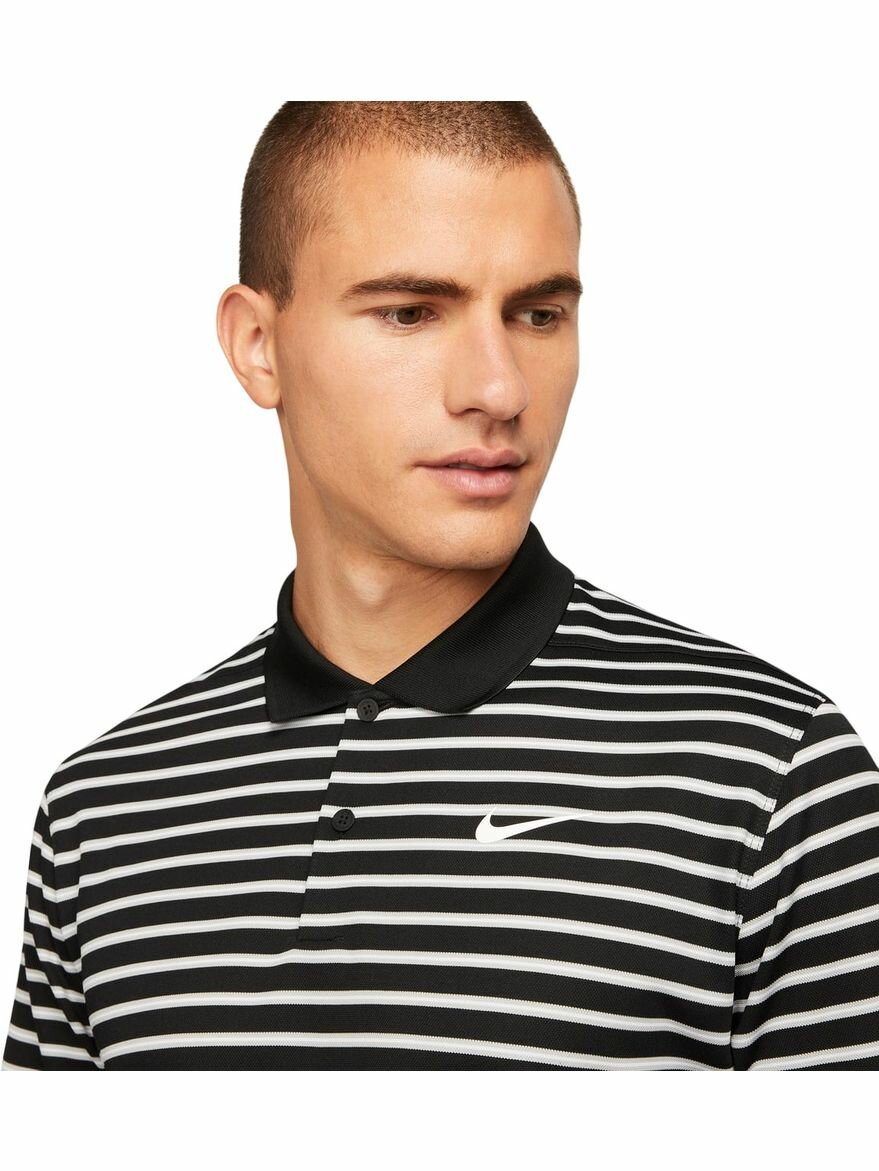 Поло NIKE M NK DF VCTRY STRIPE POLO, размер XS, чёрный — фото 1