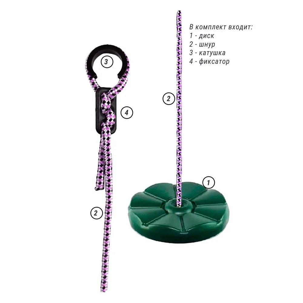 Качели-диск Midzumi "Лиана", зеленый, для ДСК, нагрузка до 100кг