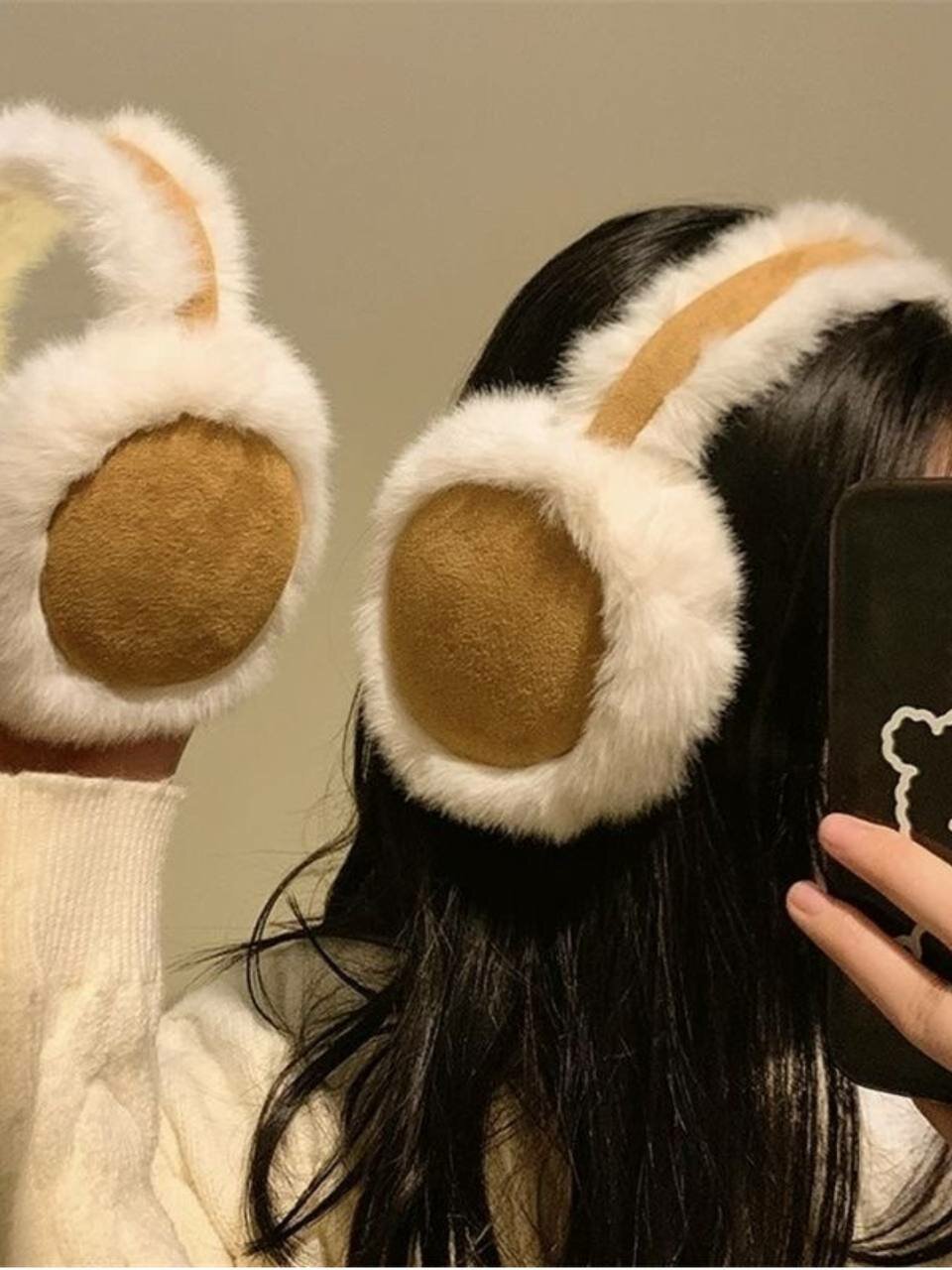 Наушники  Qizaloqlar uchun yumshoq mo‘ynali quloqchinlar для девочек и женщин