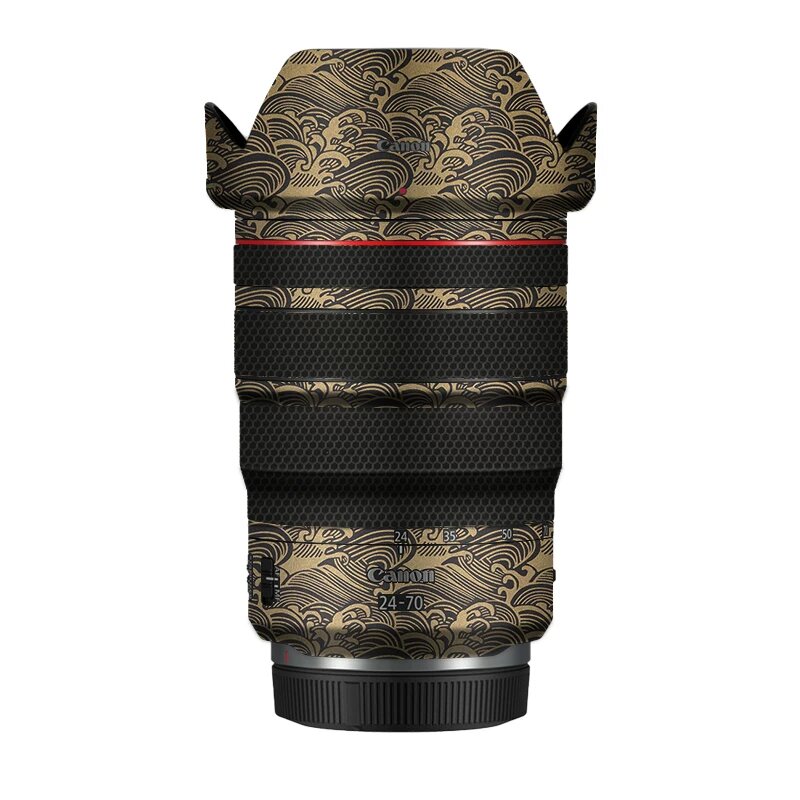 Защитная пленка для объектива Canon RF 24-70mm F2.8 USM с золотым узором океанских волн, 3M клей