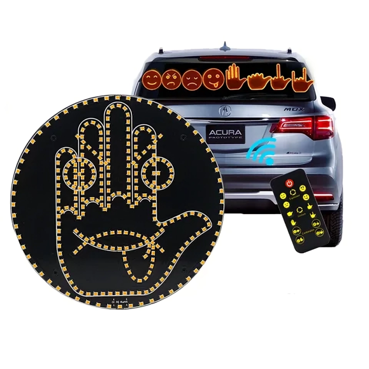 LED стоп-сигнал "Рука", задний, желтый, для любой автомобиль