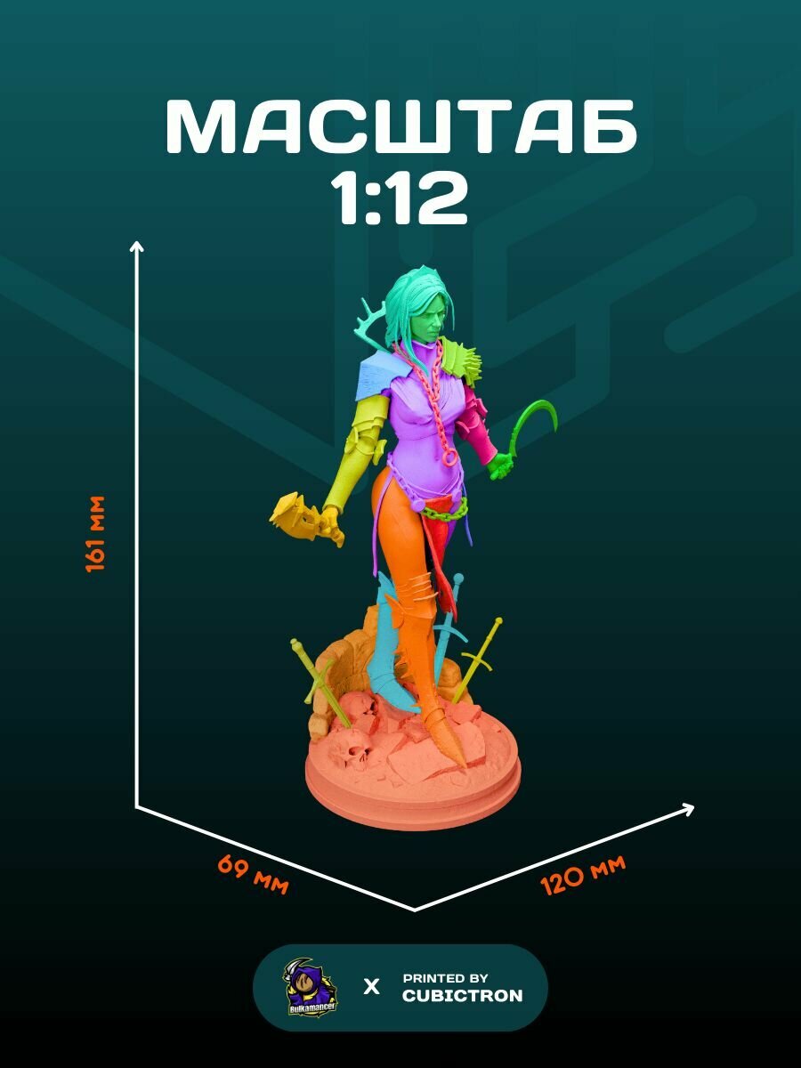 3D-фигурка "Лязг", из вселенной Bulkamancer, серая, SLA-печать, 161 мм — фото 1