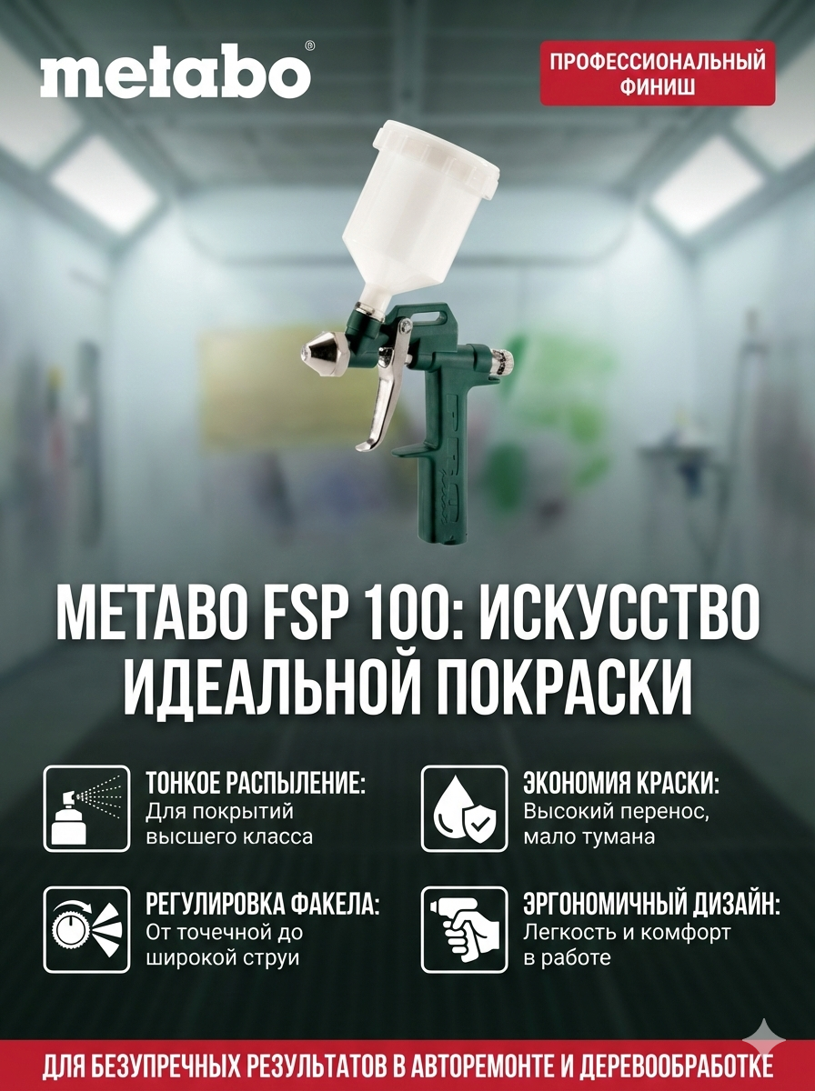 Пневматический пистолет-краскопульт Metabo FSP 100, (601574000)