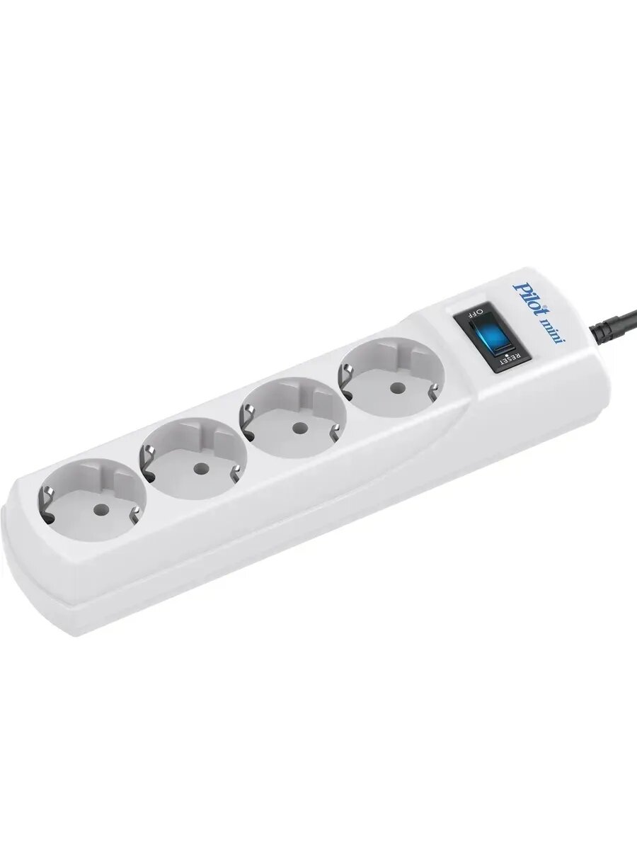 Сетевой фильтр Pilot mini 4 розетки, с заземлением 5 м — фото 1
