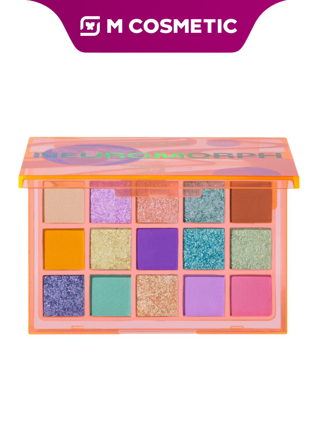 Палетка теней Influence Beauty Neuromorph, 15 оттенков, стойкость, увлажнение, 15 г