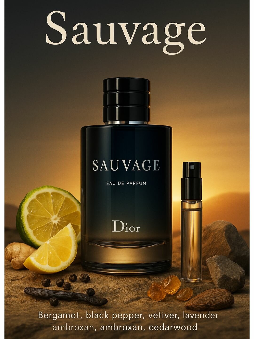 Sauvage духи, парфюмерная вода для мужчин и женщин, Sauvage Dior, 10 мл