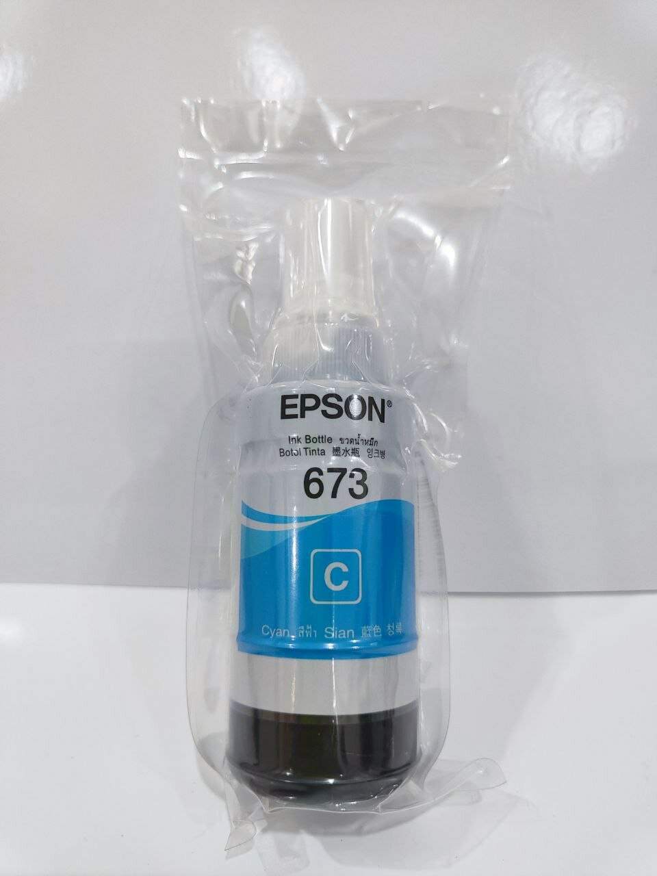 Чернила Epson 673 Cyan для фотопринтеров Epson серии L, повышенной светостойкости к выцветанию, 70 мл