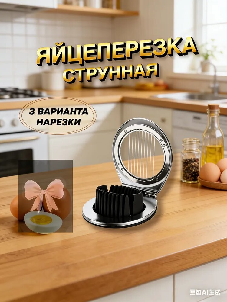Яйцерезка "кухня dom", 1 шт, яйцерезка настольная с корпусом из ABS для нарезки яиц и овощей