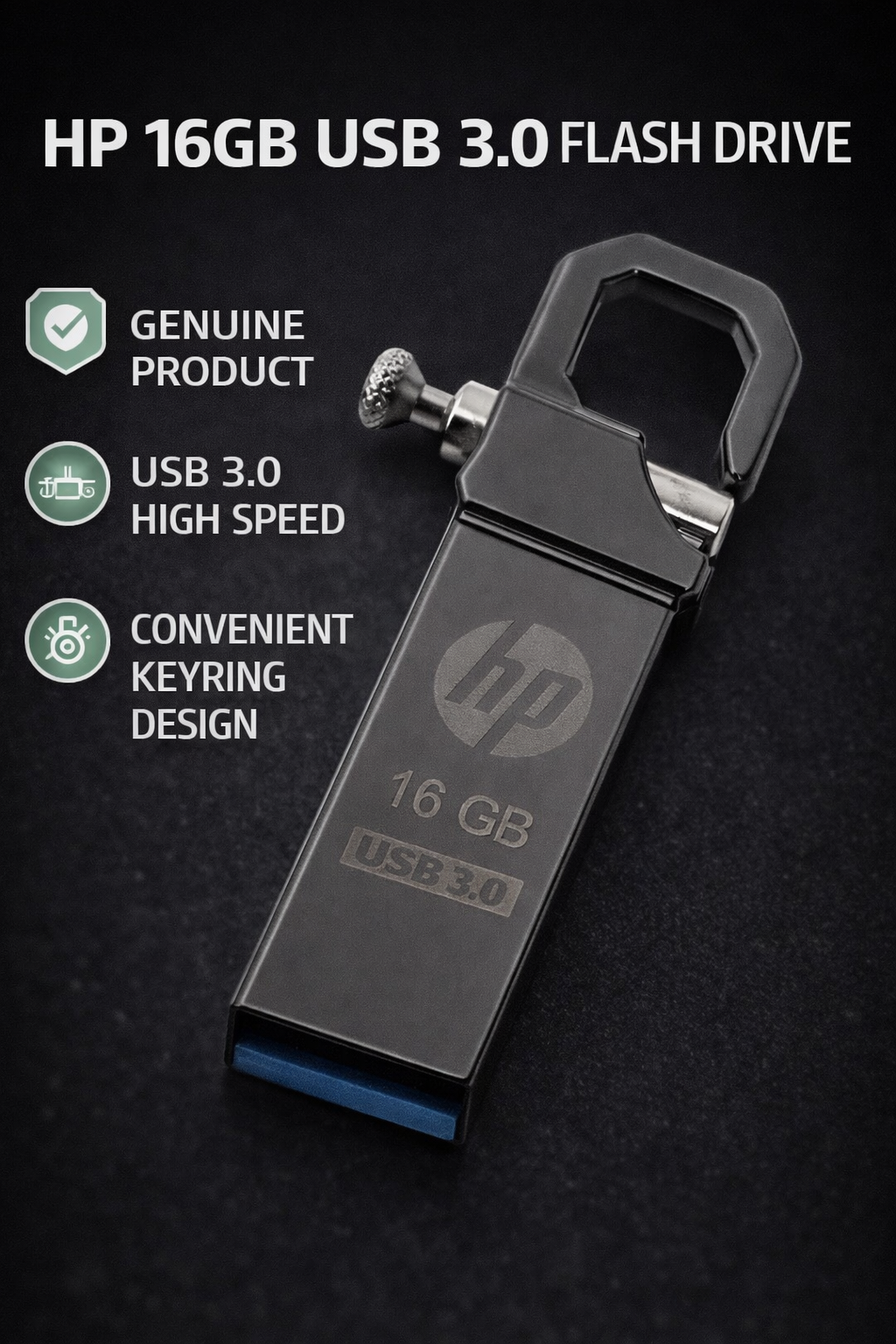 USB флешка HP 2.0/3.1 флешка, 16GB металлическая, флешка для компьютера