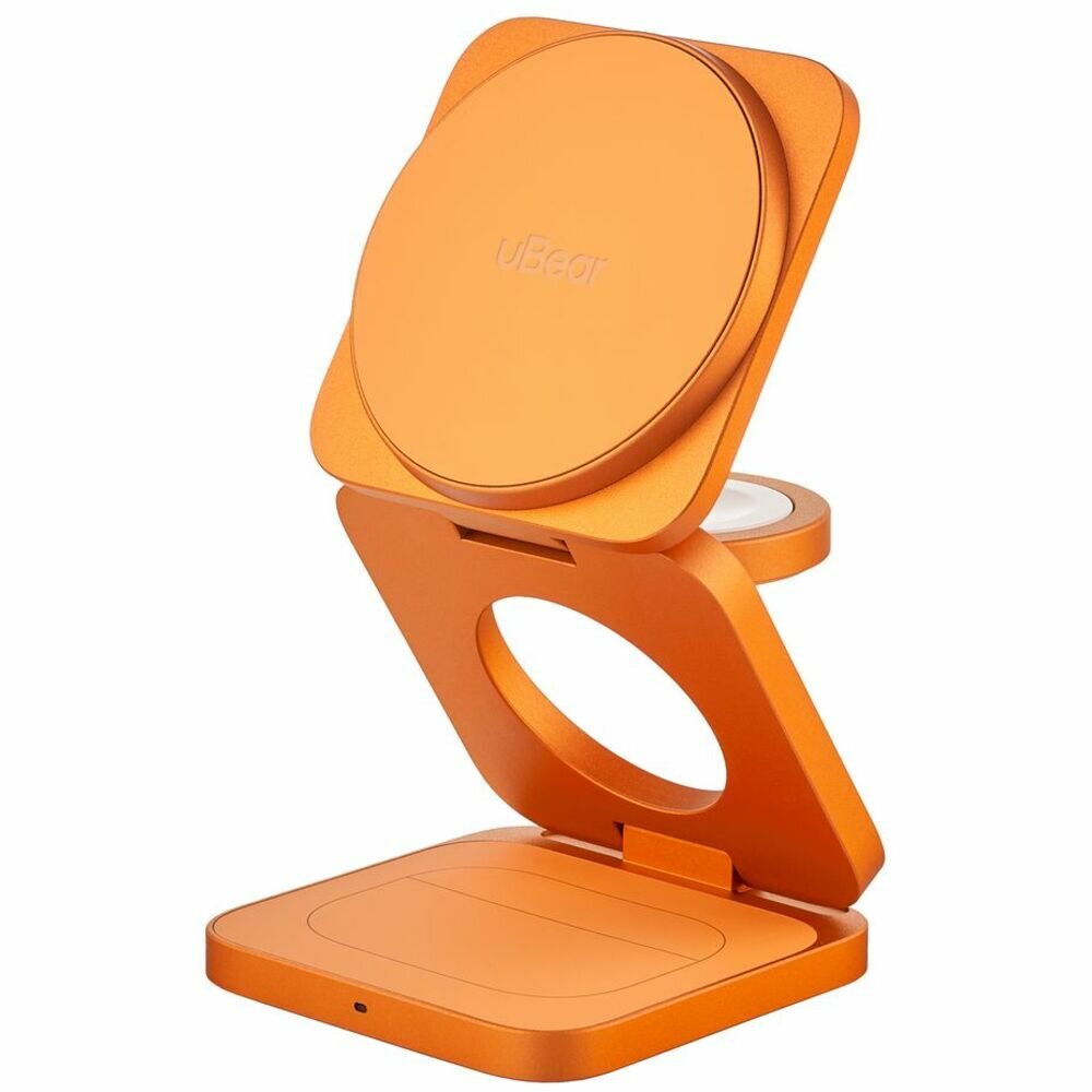 Беспроводная зарядная панель 3 в 1 Для IPhone, Apple Watch, Airpods uBear Balance Slim Qi2.2 35W Orange