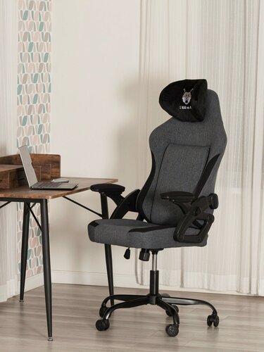 Изображение товара Кресло компьютерное игровое TetChair, ткань, чёрный/серый