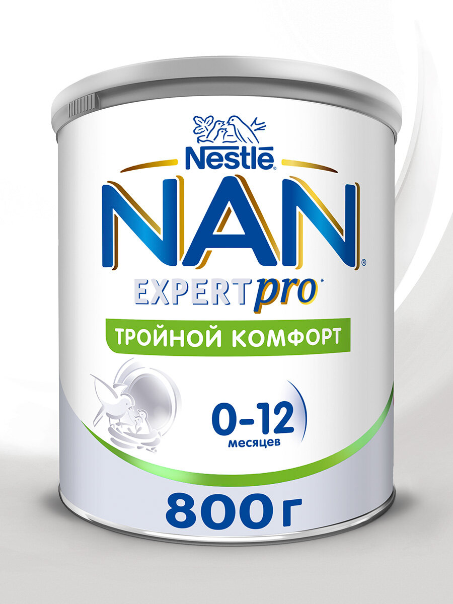 Смесь NAN (Nestlé) Тройной комфорт, с рождения, 800 г, 500 мл