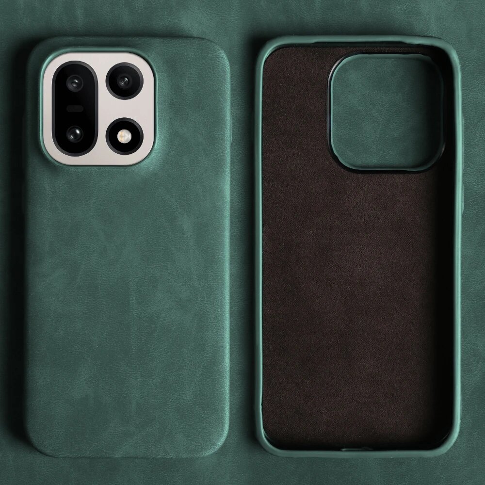Роскошный кожаный противоударный чехол для телефона OnePlus 15 13 13R 13S OnePlus 12, GreenA26313