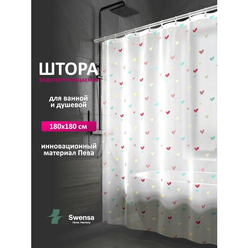 фото Штора для ванной swensa, водоотталкивающая, 180х180 см, цвет мультиколор