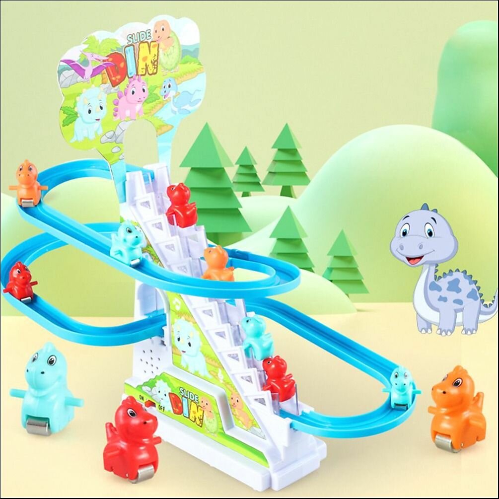 Игрушка развивающая "Динозавры на лестнице", синий, Easy Pack