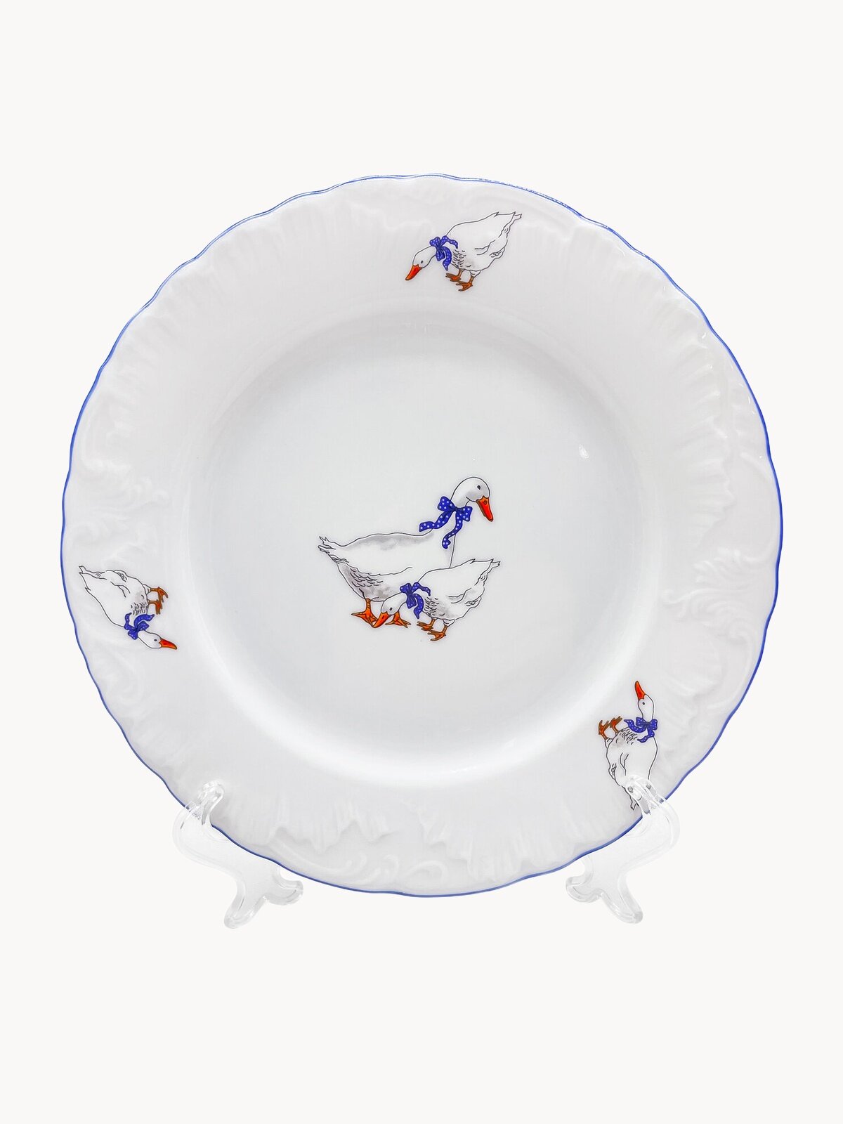 Тарелка Cmielow "Гуси Rococo", фарфор, 21см, можно мыть в посудомоечной машине