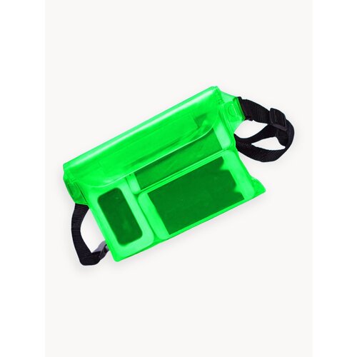 Герметичная сумка на пояс, тройной гермо клапан IPX8. Водонепроницаемый чехол для телефона, документов. Зелёный