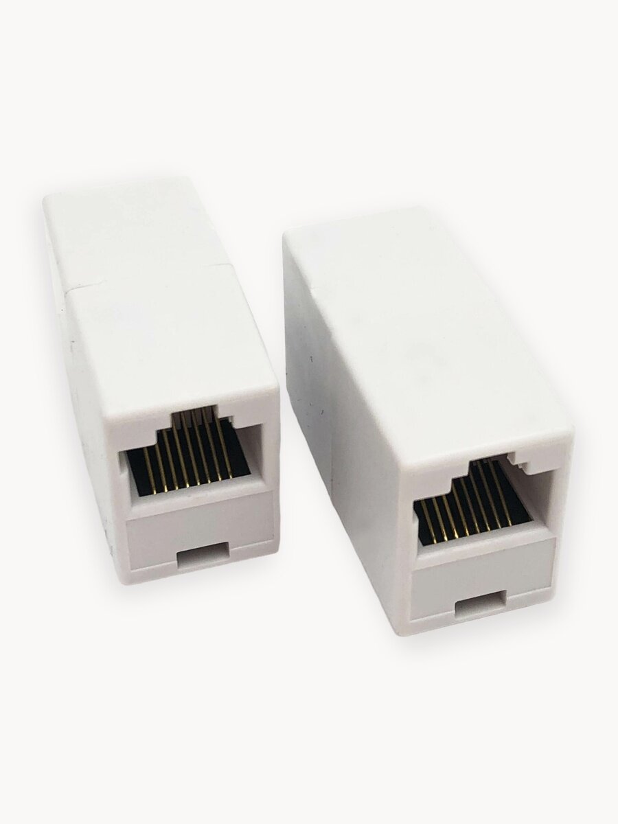 Переход компьютерный "гнездо" - "гнездо" RJ45 категория 5е, 8P8C прямой ( 2 штуки)