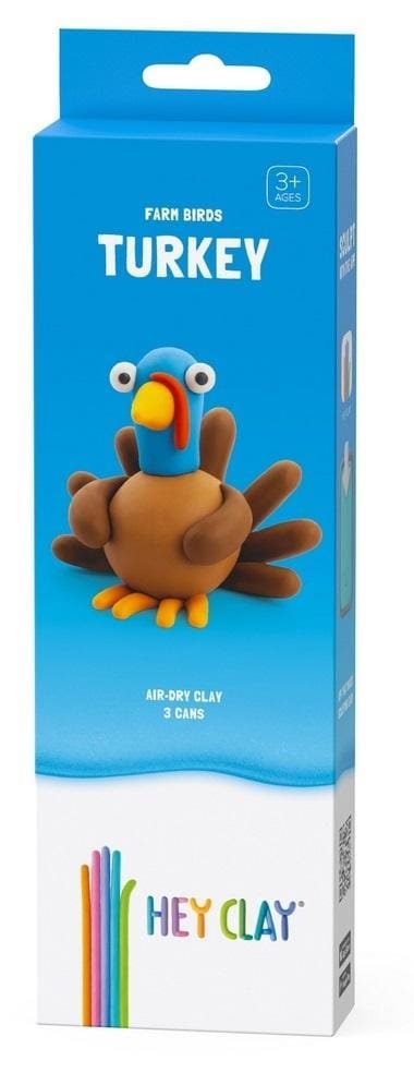 Пластилин Hey Clay Птицы с фермы Индюк, 3 шт