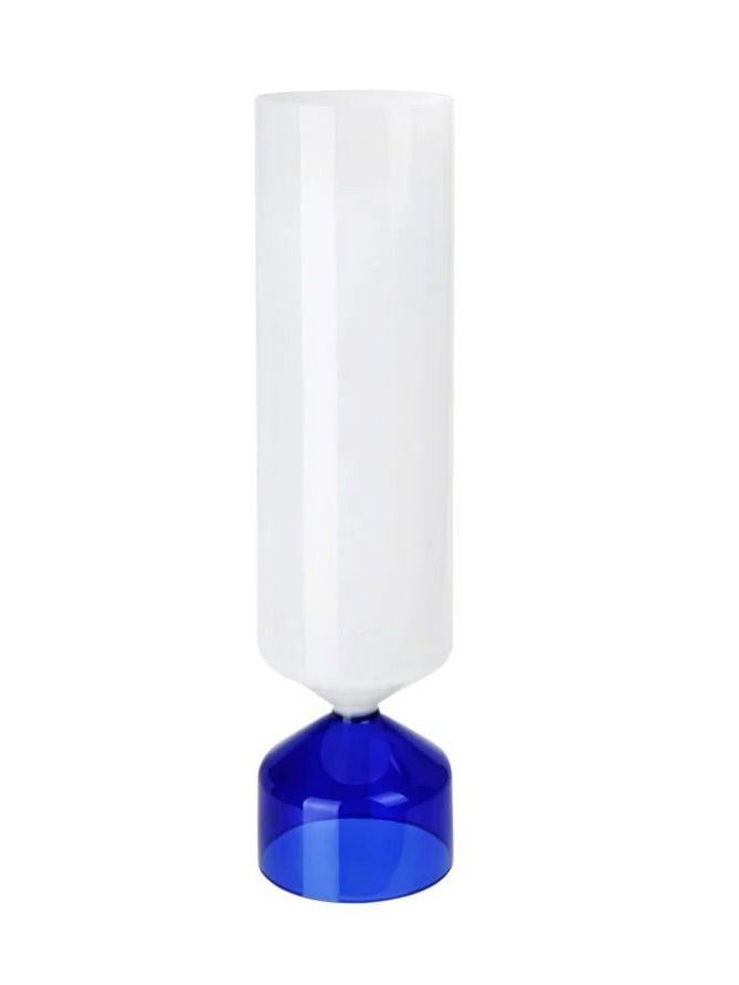 Ваза для цветов высокая Icendorf (Италия) 32х9 см белая с синим основанием Bouquet