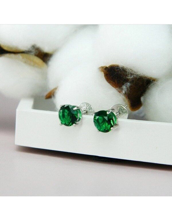Серьги пусеты серебро, 925 проба, фианит