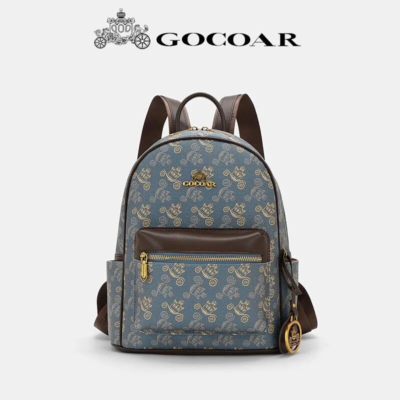 GOCOAR Женский рюкзак голубой из искусственной кожи с принтом, артикул 4255512720