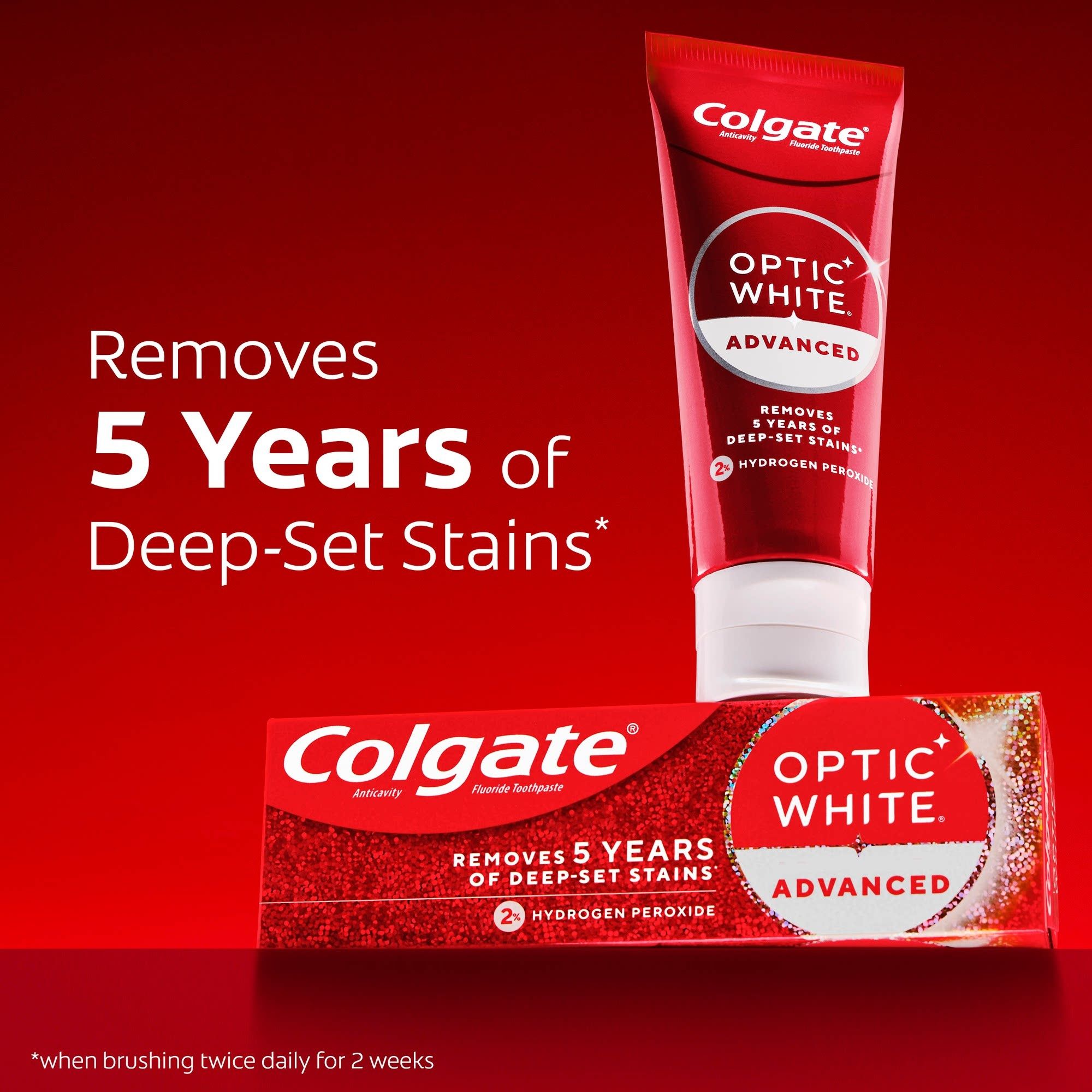 Зубная паста Colgate Optic White для интенсивного отбеливания эмали 90г, Американская паста с фтором для удаления
