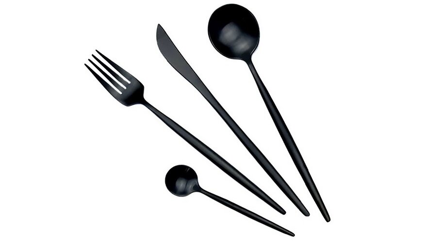 Картинки Столовые приборы Maison Maxx Modern Flatware Set Black