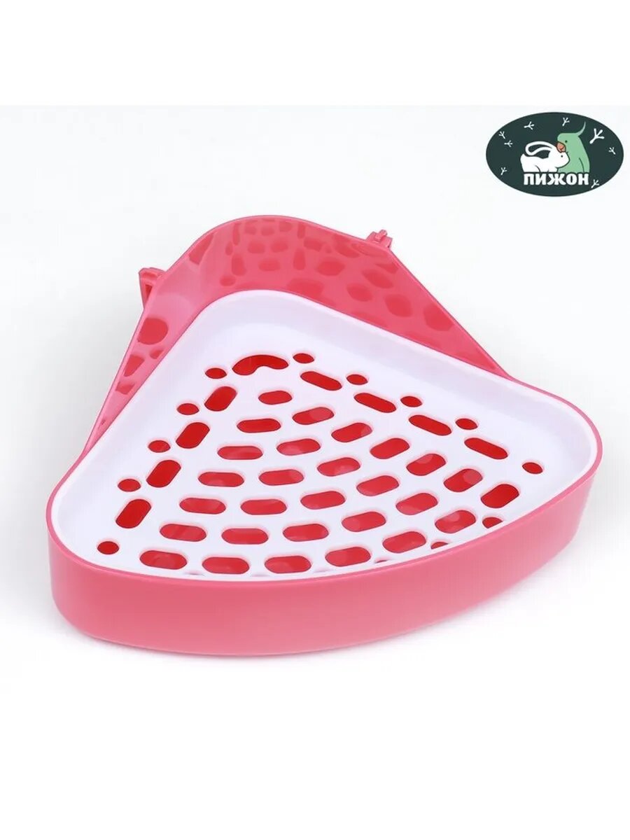 Туалет угловой для кроликов и хорьков 24 х 18 х 11 см крас